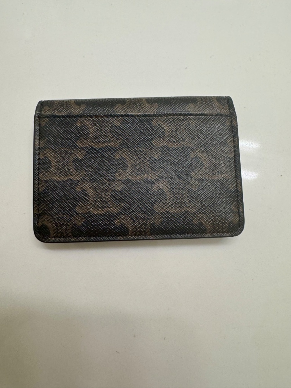 CELINE CARD HOLDER W/ FLAP IN TRIOMPHE CANVAS - Picture 5 of 8